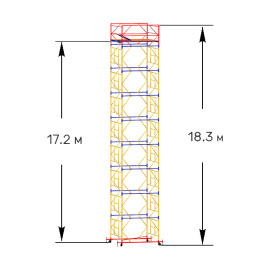 Вышка тура строительная ВСП-250 1.6х2 м высота 18.3 м