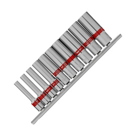 Головки торцевые в наборе Matrix удлиненные 1/4", 4-13 мм, 10 предметов