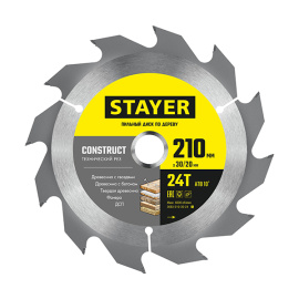 Диск пильный Stayer Construct по дереву 24 зуба 210x30 мм