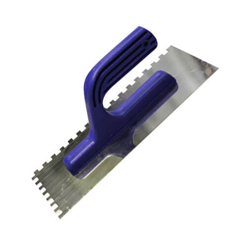 Гладилка нержавеющая Putech пластиковая рукоятка зуб 8х8 мм, 130х280 мм