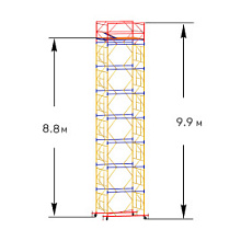 Вышка тура строительная ВСП-250 1.6х2 м высота 9.9 м