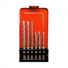 Буры по бетону в наборе SDS-Plus Matrix 2 резца 6 шт