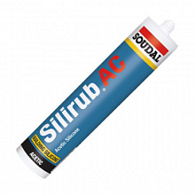Герметик силиконовый Soudal Silirub АС для остекления, белый 600 мл