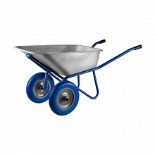 Тачка строительная двухколесная Зубр Профессионал усиленная с бескамерными колесами 90 л