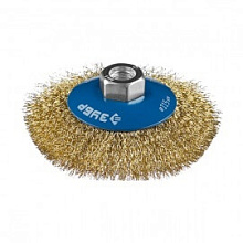 Щетка коническая для УШМ Зубр Профессионал латунированная проволока 115 мм