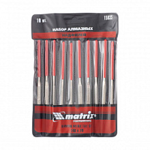 Надфили в наборе Matrix с алмазным напылением 140х70х3 мм, 10 предметов