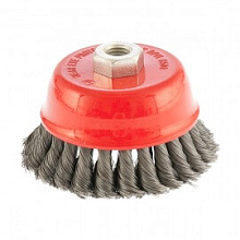 Щетка чашечная для УШМ Matrix двухрядная, крученая проволока 100 мм