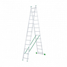 Лестница двухсекционная Высота 2х13 алюминиевая 6.29 м
