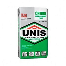 Штукатурка цементная Юнис Силин влагостойкая для внутренних работ 25 кг