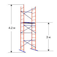Вышка-тура строительная Дачник 0.7х1.2 м высота 4.2 м