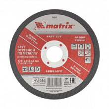 Круг отрезной абразивный Matrix по металлу 125х2 мм
