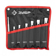 Набор трубчатых ключей Зубр Мастер, двухсторонние, 6-17 мм, с воротком, 7 шт
