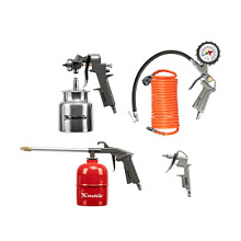 Набор пневмоинструмента Matrix, 5 предметов, краскораспульт с нижним бачком