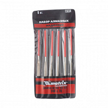 Надфили в наборе Matrix с алмазным напылением 140х70х3 мм, 6 предметов