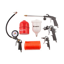 Набор пневмоинструмента Matrix, 5 предметов, краскораспульт с верхним бачком