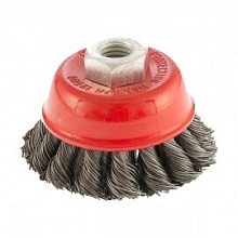 Щетка чашечная для УШМ Matrix двухрядная, крученая проволока 75 мм