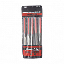 Надфили в наборе Matrix с алмазным напылением 140х70х3 мм, 5 предметов