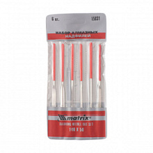 Надфили в наборе Matrix с алмазным напылением 140х50х3 мм, 6 предметов