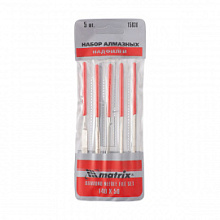 Надфили в наборе Matrix с алмазным напылением 140х50х3 мм, 5 предметов